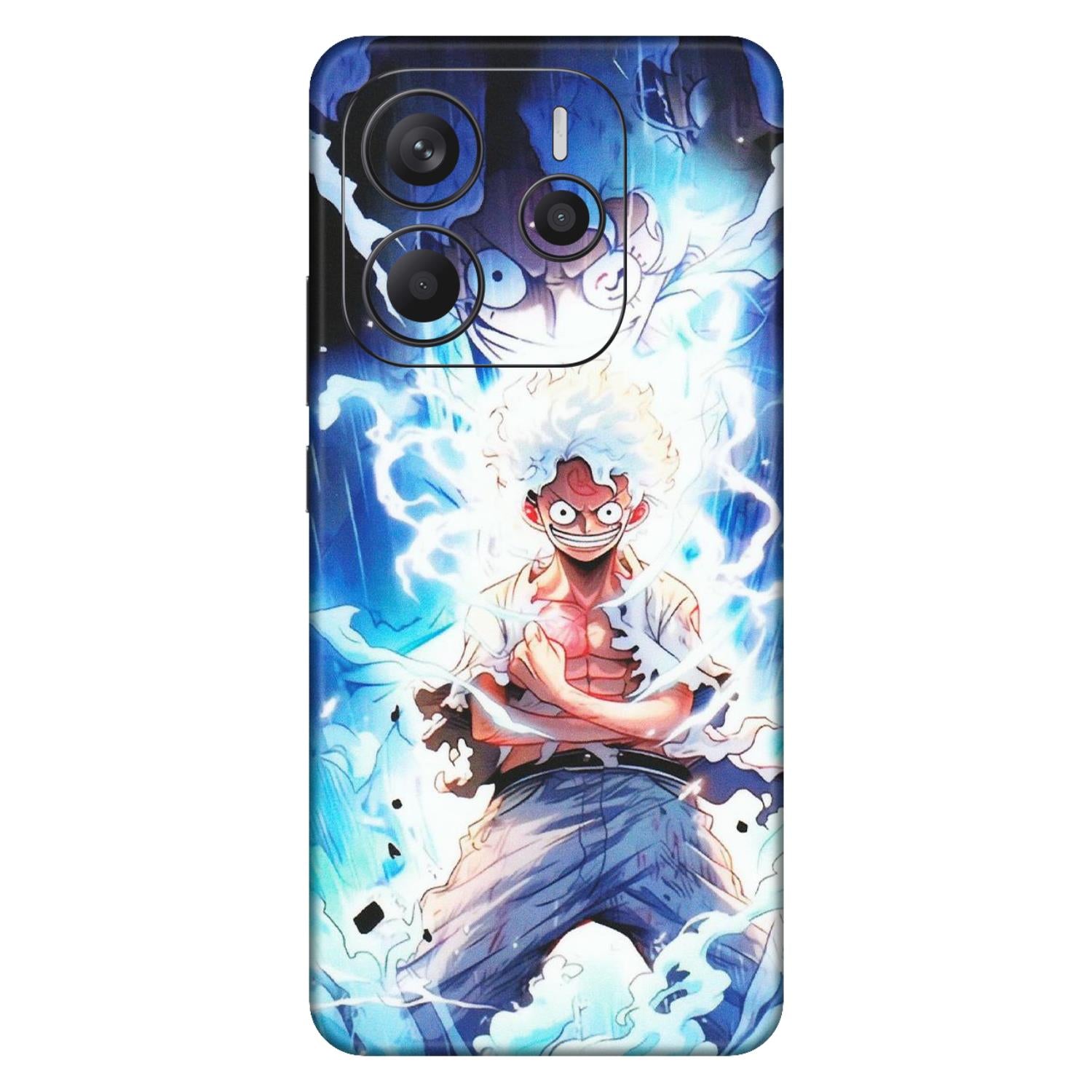 Xiaomi Redmi Phone Skins (All Models) - Blue Thunder Luffy Anime - Matte Finish (M-132) Redmi Note 14 5G