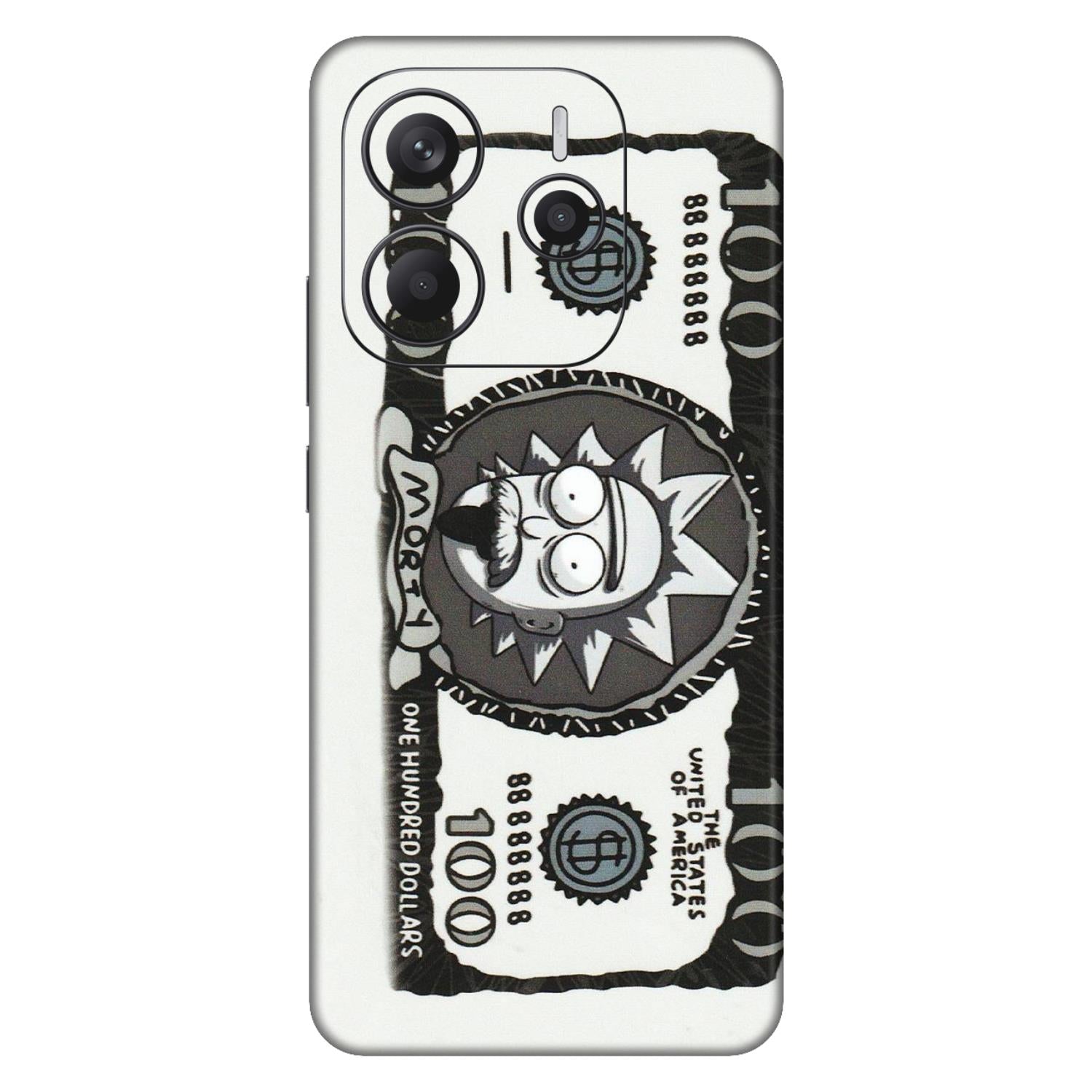 Xiaomi Redmi Phone Skins (All Models) - Rick And Morty Hundred Dollar Anime - Matte Finish (M-161) Redmi Note 14 5G