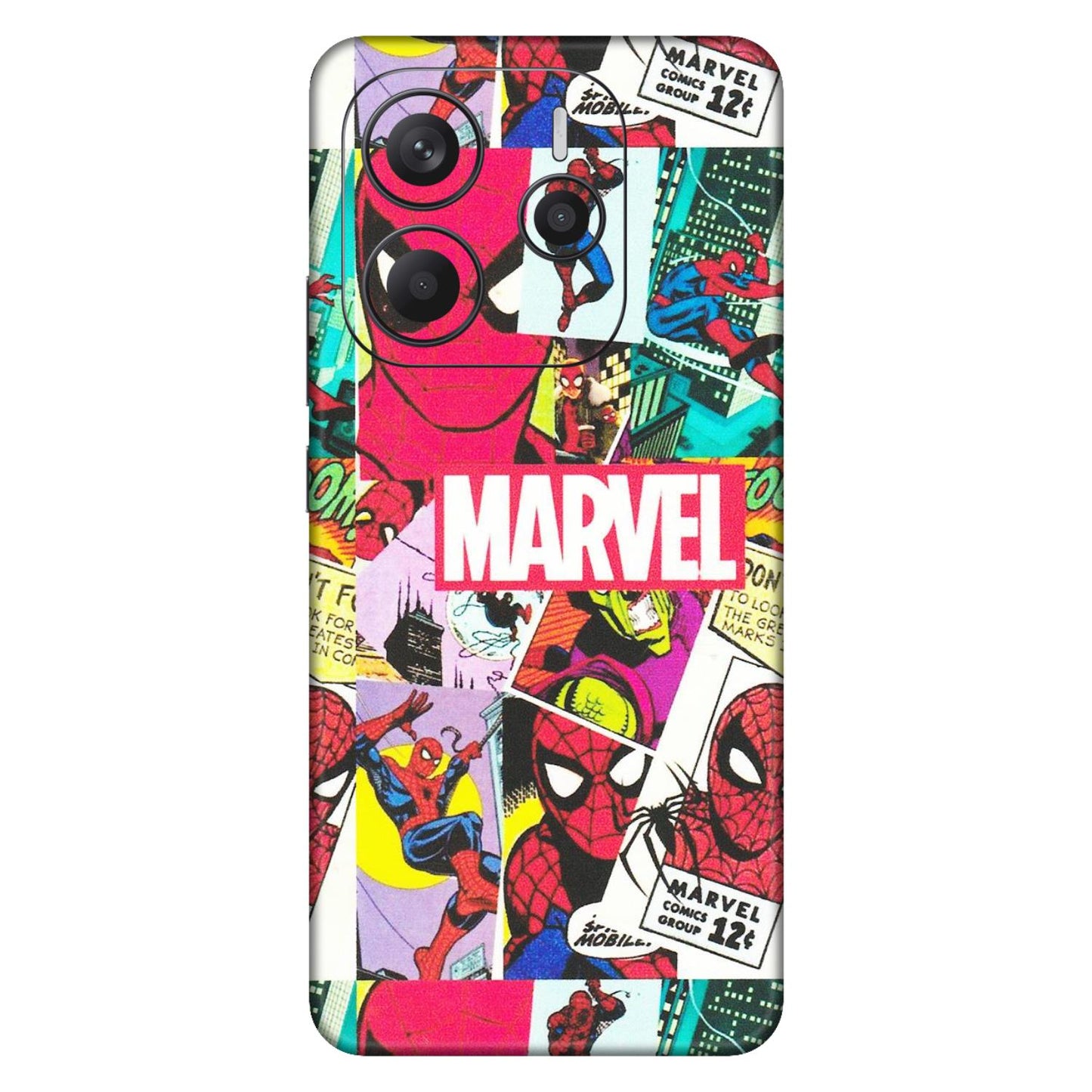 Xiaomi Redmi Phone Skins (All Models) - Marvel Comic Spiderman Grafitti - Matte Finish (M-72) Redmi Note 14 5G