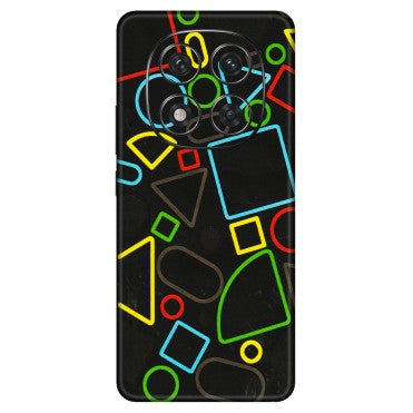 Xiaomi Redmi Phone Skins (All Models) - Black Shapes - 3D Embossed Finish (L-131) Redmi Note 14 Pro 5G