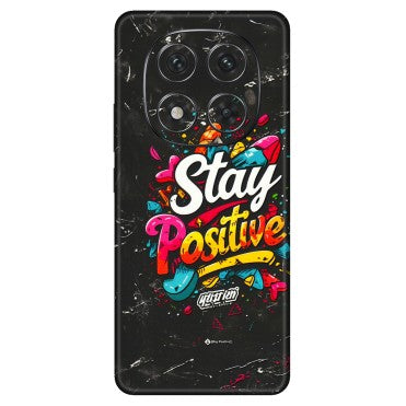 Xiaomi Redmi Phone Skins (All Models) - Stay Positive Black - 3D Embossed Finish (L-31) Redmi Note 14 Pro 5G