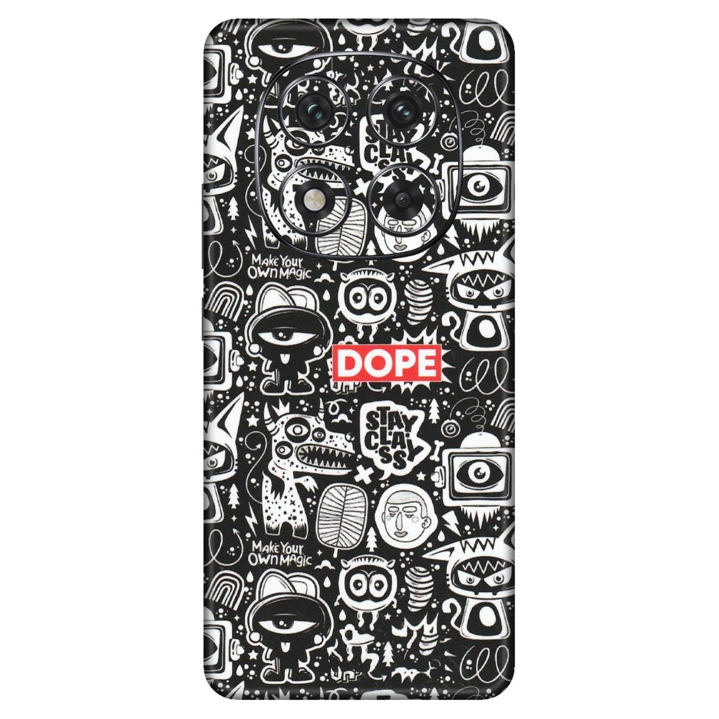 Xiaomi Redmi Phone Skins (All Models) - Dope Stay Classy Black Doodles - Matte Finish (M-126) Redmi Note 14 Pro 5G