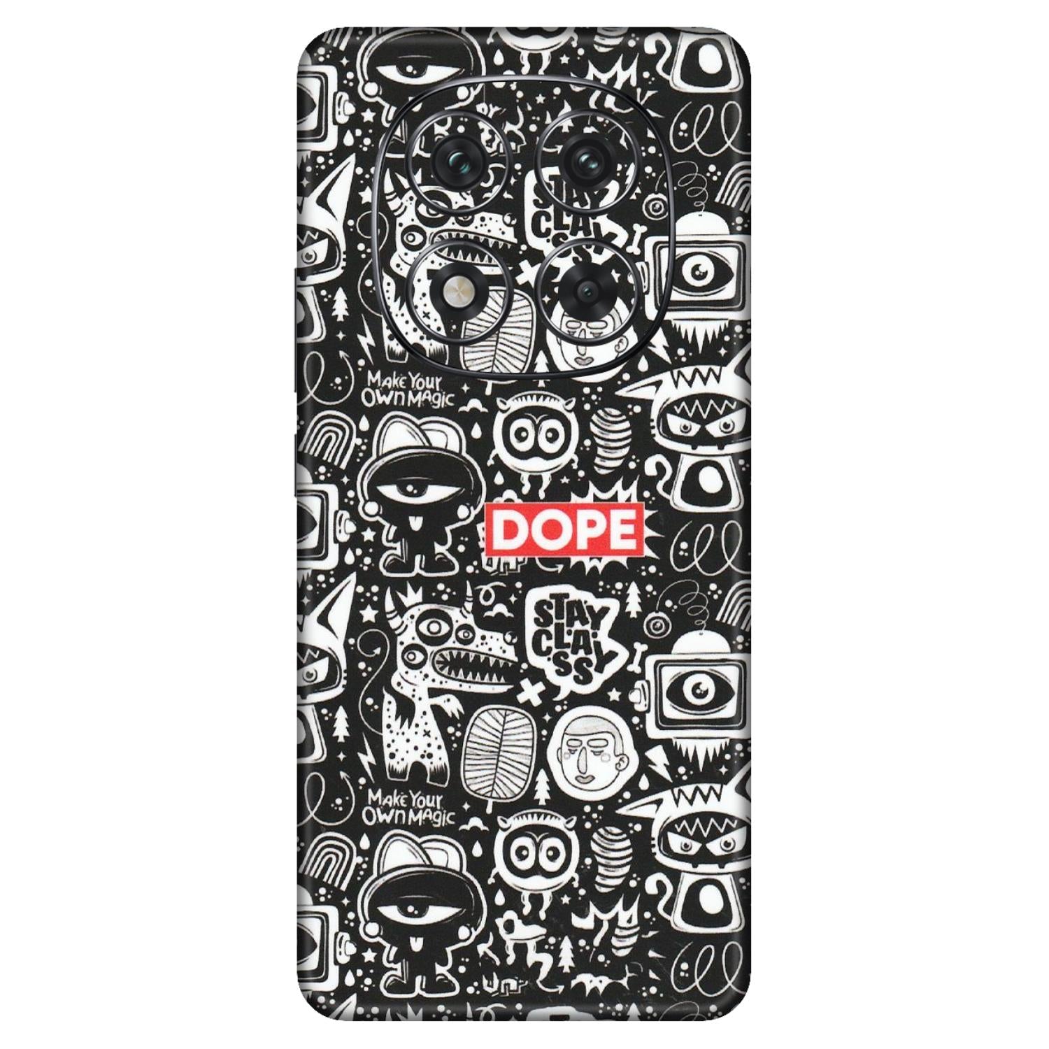 Xiaomi Redmi Phone Skins (All Models) - Dope Stay Classy Black Doodles - Matte Finish (M-126) Redmi Note 14 Pro 5G