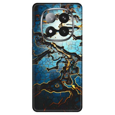 Xiaomi Redmi Phone Skins (All Models) - Blue Gold Abstract - 3D Embossed Finish (L-11) Redmi Note 14 Pro Plus 5G
