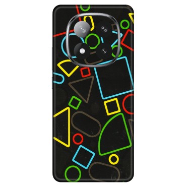 Xiaomi Redmi Phone Skins (All Models) - Black Shapes - 3D Embossed Finish (L-131) Redmi Note 14 Pro Plus 5G