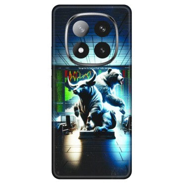 Xiaomi Redmi Phone Skins (All Models) - Stock Market Sensex Bear vs Bulls - 3D Embossed Finish (L-15) Redmi Note 14 Pro Plus 5G