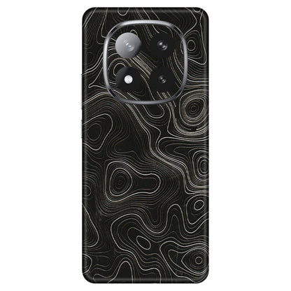 Xiaomi Redmi Phone Skins (All Models) - Black Swirl - 3D Embossed Finish (L-196) Redmi Note 14 Pro Plus 5G