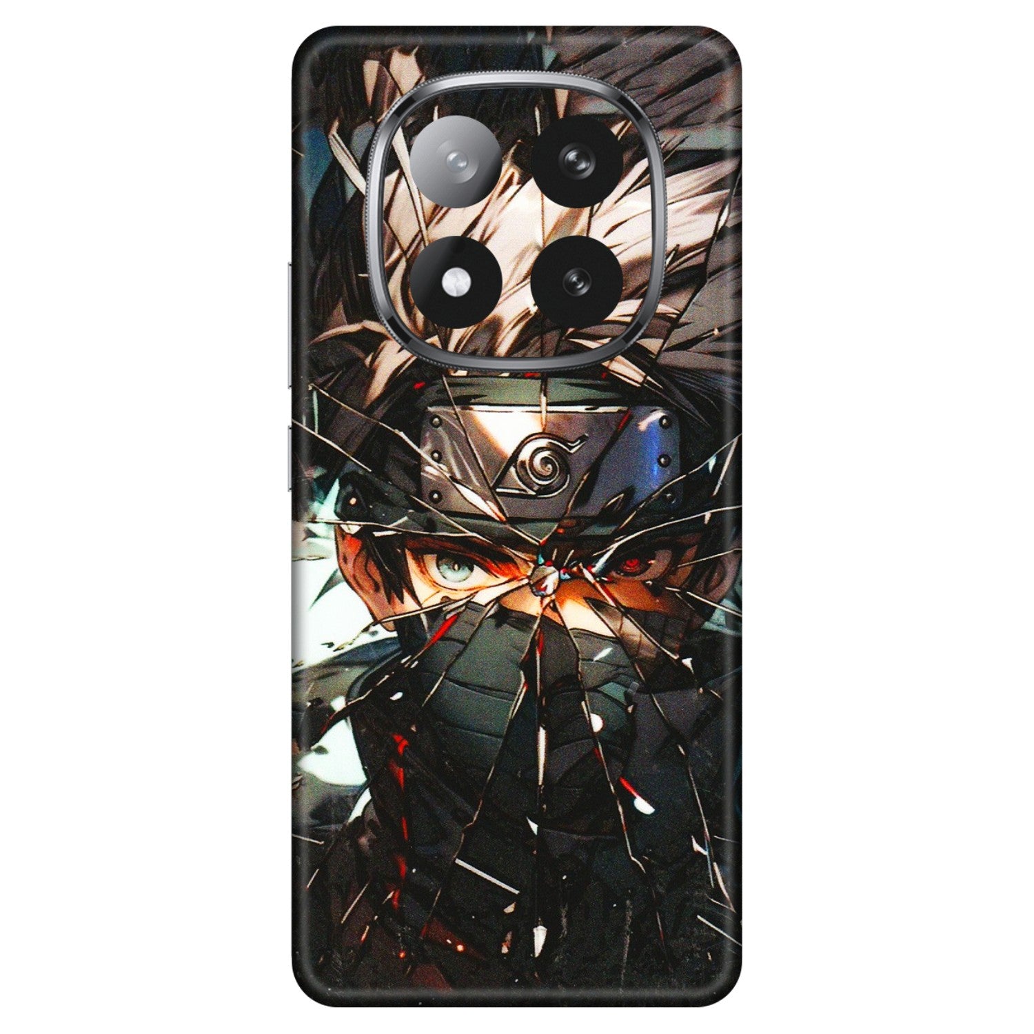 Xiaomi Redmi Phone Skins (All Models) - Kakashi Shattered Glass Effect - 3D Embossed Finish (L-237) Redmi Note 14 Pro Plus 5G