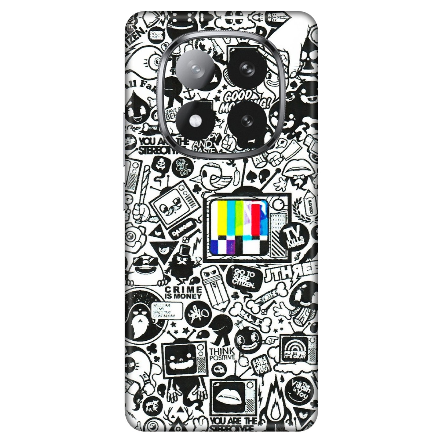 Xiaomi Redmi Phone Skins (All Models) - Doodles Positive Art - 3D Embossed Finish (L-263) Redmi Note 14 Pro Plus 5G
