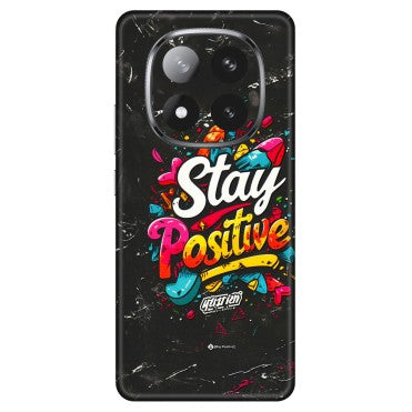 Xiaomi Redmi Phone Skins (All Models) - Stay Positive Black - 3D Embossed Finish (L-31) Redmi Note 14 Pro Plus 5G