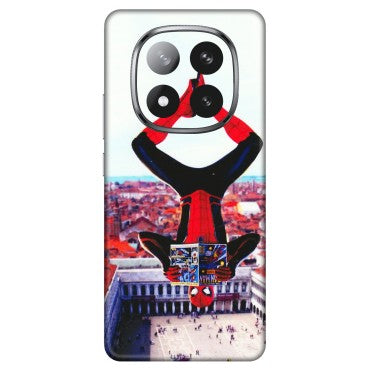 Xiaomi Redmi Phone Skins (All Models) - Spiderman Hanging - 3D Embossed Finish (L-53) Redmi Note 14 Pro Plus 5G