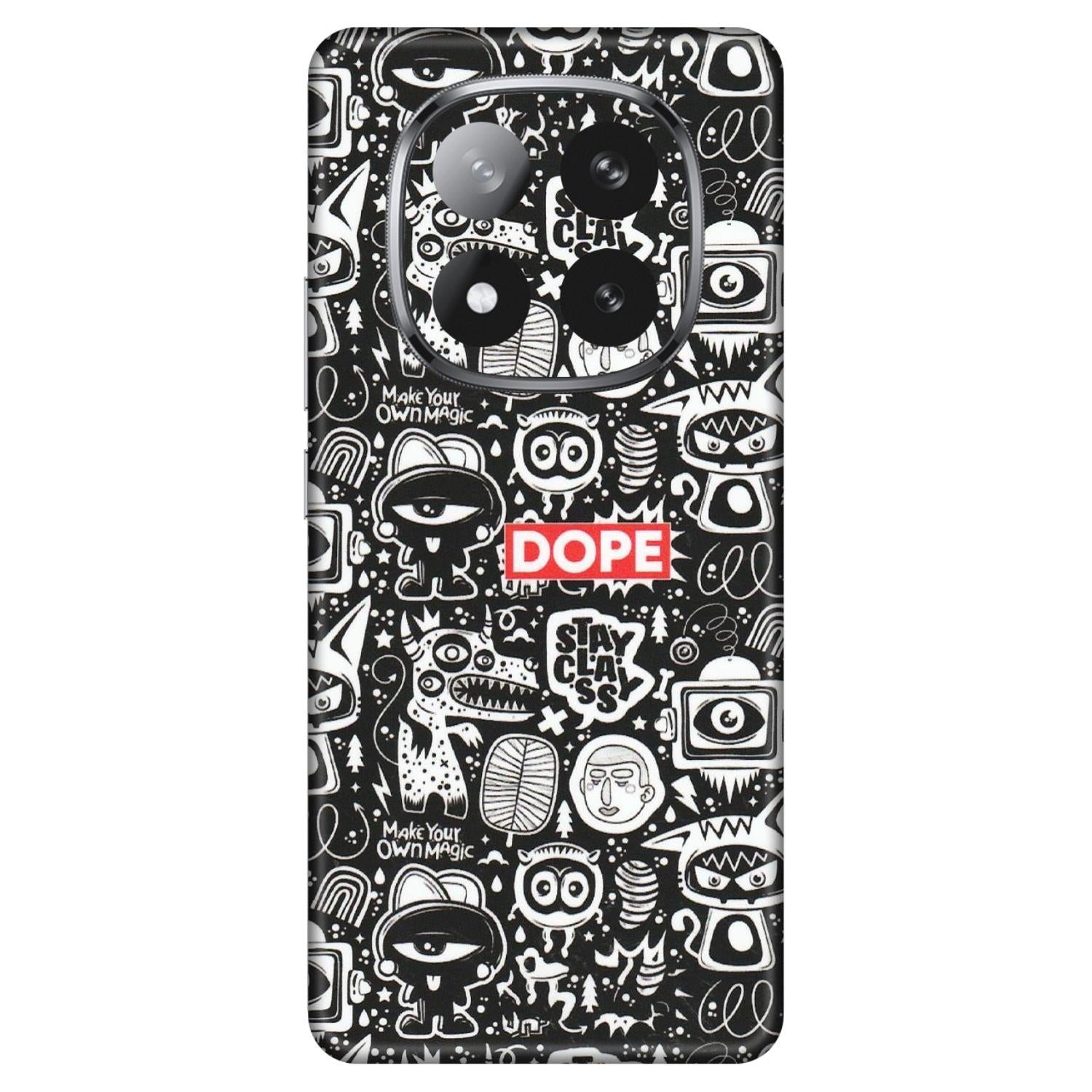 Xiaomi Redmi Phone Skins (All Models) - Dope Stay Classy Black Doodles - Matte Finish (M-126) Redmi Note 14 Pro Plus 5G