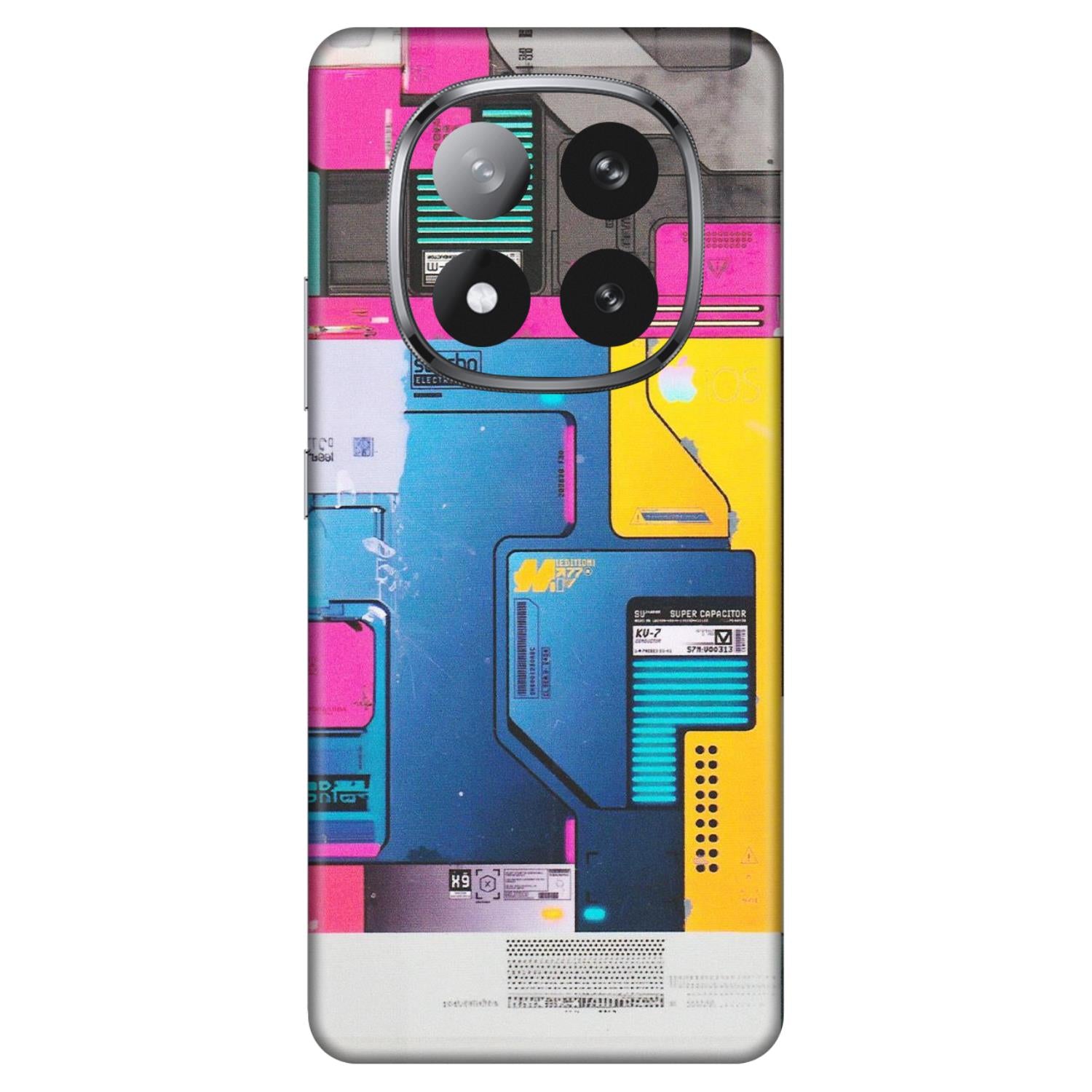 Xiaomi Redmi Phone Skins (All Models) - Colourfull Motherboard Internals - Matte Finish (M-55) Redmi Note 14 Pro Plus 5G