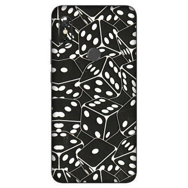 Xiaomi Redmi Phone Skins (All Models) - Big Black Dices - 3D Embossed Finish (L-106) Redmi Note 6 Pro
