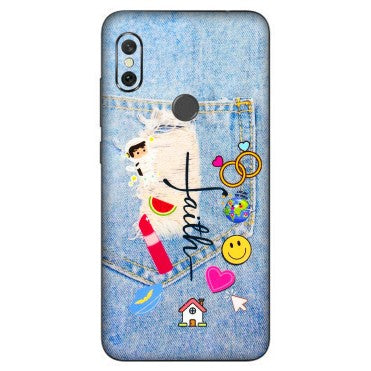 Xiaomi Redmi Phone Skins (All Models) - Denim Jeans Pocket - 3D Embossed Finish (L-134) Redmi Note 6 Pro