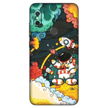 Xiaomi Redmi Phone Skins (All Models) - Astronauts & Spaceship - 3D Embossed Finish (L-145) Redmi Note 6 Pro