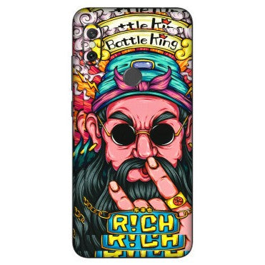 Xiaomi Redmi Phone Skins (All Models) - Battle King Dude Face - 3D Embossed Finish (L-178) Redmi Note 6 Pro