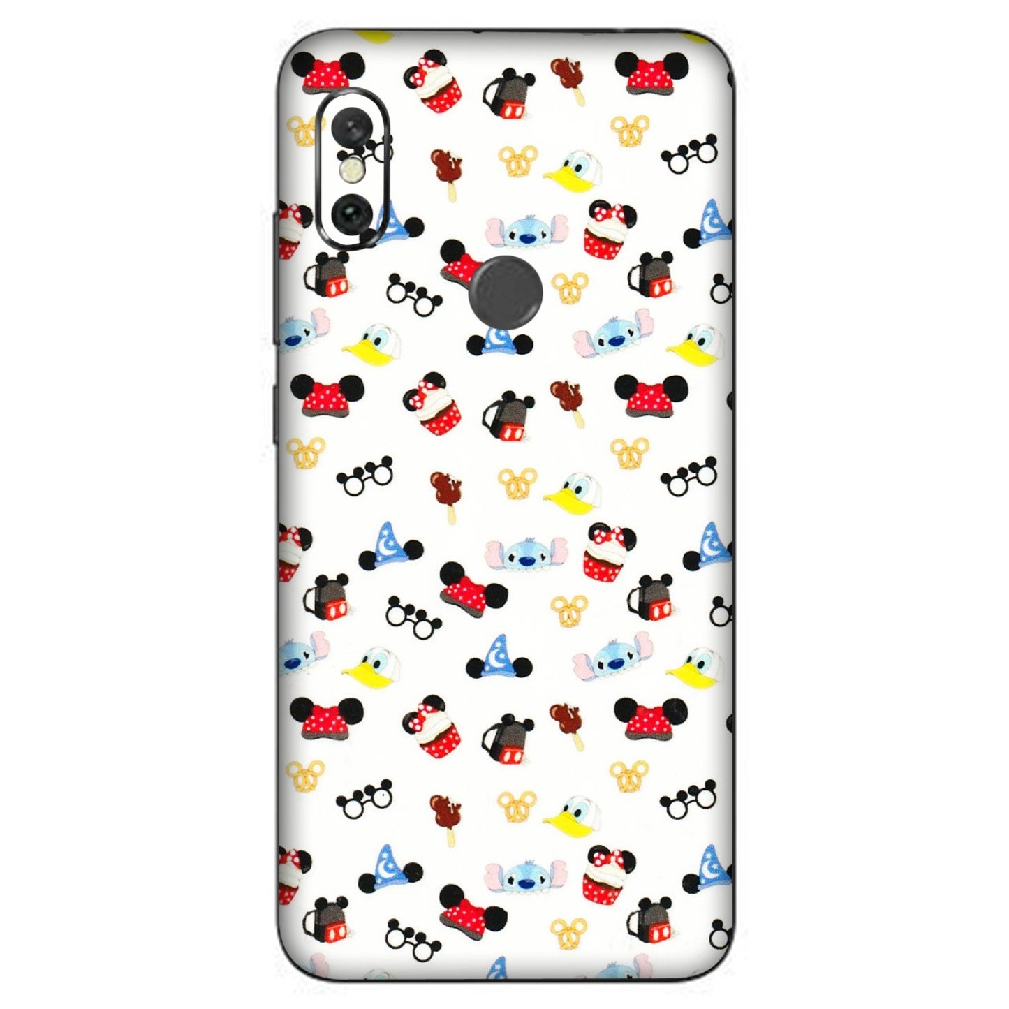 Xiaomi Redmi Phone Skins (All Models) - Minnie Mouse & Donald Doodles s - 3D Embossed Finish (L-194) Redmi Note 6 Pro