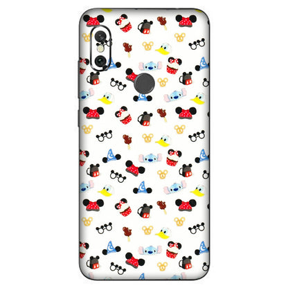Xiaomi Redmi Phone Skins (All Models) - Minnie Mouse & Donald Doodles s - 3D Embossed Finish (L-194) Redmi Note 6 Pro