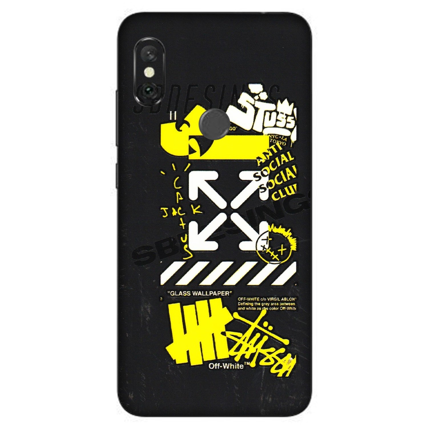 Xiaomi Redmi Phone Skins (All Models) - Anti Social Graffiti - 3D Embossed Finish (L-198) Redmi Note 6 Pro
