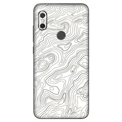 Xiaomi Redmi Phone Skins (All Models) - White Black Swirls - 3D Embossed Finish (L-219) Redmi Note 6 Pro