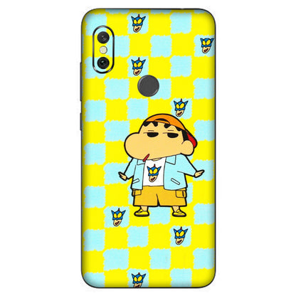 Xiaomi Redmi Phone Skins (All Models) - Yellow Blue Shinchan Cute - 3D Embossed Finish (L-221) Redmi Note 6 Pro