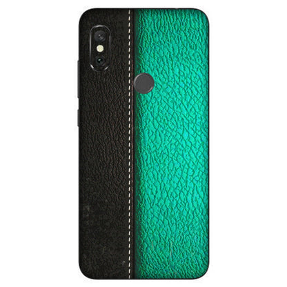 Xiaomi Redmi Phone Skins (All Models) - Black Green Dual  Leather Stich - 3D Embossed Finish (L-233) Redmi Note 6 Pro