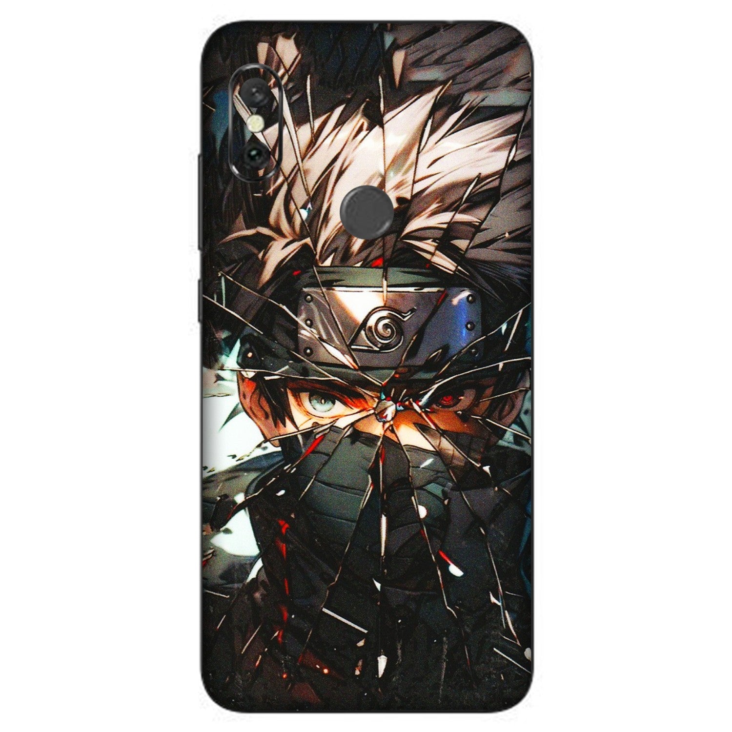Xiaomi Redmi Phone Skins (All Models) - Kakashi Shattered Glass Effect - 3D Embossed Finish (L-237) Redmi Note 6 Pro