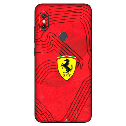 Xiaomi Redmi Phone Skins (All Models) - Red Ferrari Logo Stylish - 3D Embossed Finish (L-238) Redmi Note 6 Pro