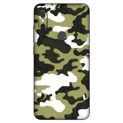 Xiaomi Redmi Phone Skins (All Models) - Camouflages White And Green - 3D Embossed Finish (L-243) Redmi Note 6 Pro