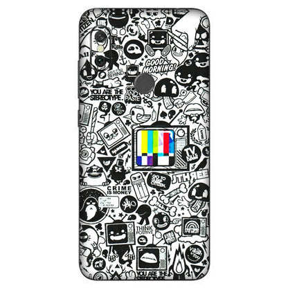 Xiaomi Redmi Phone Skins (All Models) - Doodles Positive Art - 3D Embossed Finish (L-263) Redmi Note 6 Pro