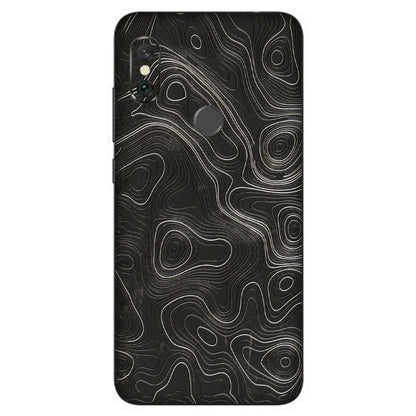 Xiaomi Redmi Phone Skins (All Models) - Abstract White Line Map - 3D Embossed Finish (L-269) Redmi Note 6 Pro