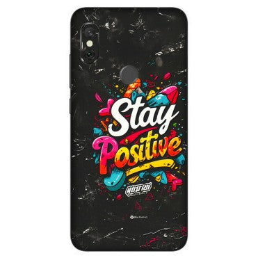Xiaomi Redmi Phone Skins (All Models) - Stay Positive Black - 3D Embossed Finish (L-31) Redmi Note 6 Pro