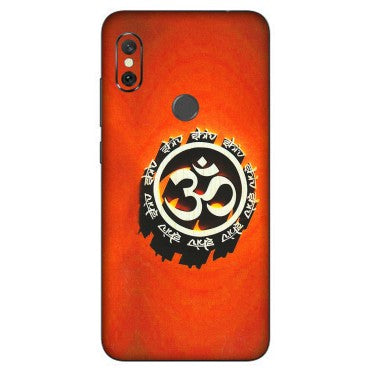 Xiaomi Redmi Phone Skins (All Models) - Aum Shiv Orange - 3D Embossed Finish (L-32) Redmi Note 6 Pro
