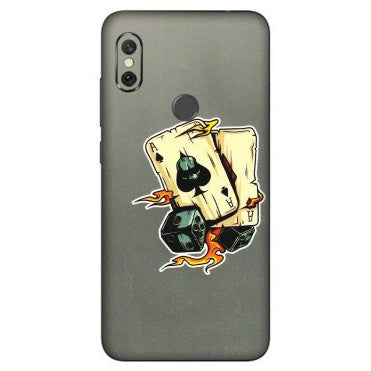 Xiaomi Redmi Phone Skins (All Models) - Grey Cards Of Ace - 3D Embossed Finish (L-77) Redmi Note 6 Pro