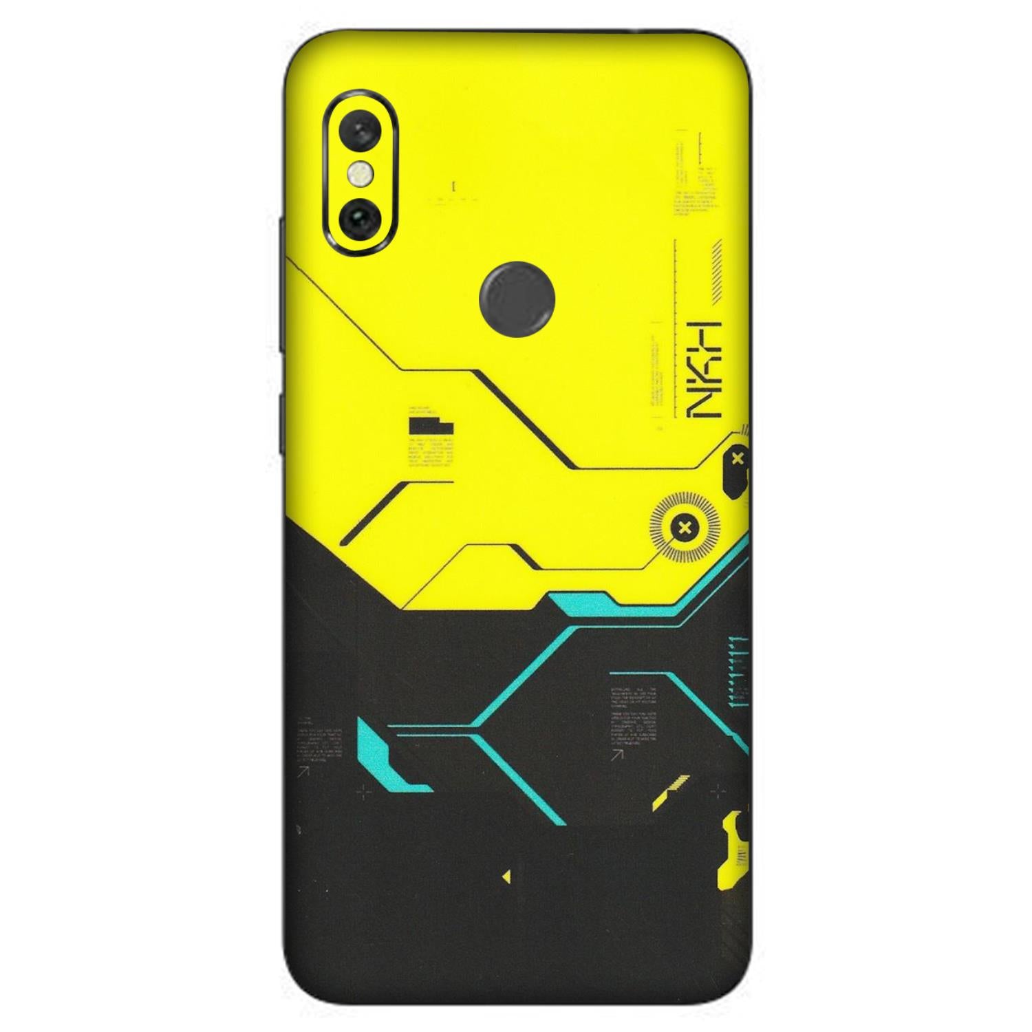 Xiaomi Redmi Phone Skins (All Models) - Black Yellow Technica - Matte Finish (M-53) Redmi Note 6 Pro