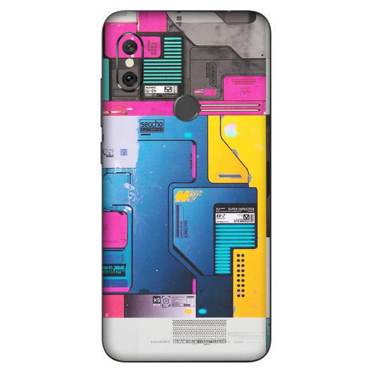 Xiaomi Redmi Phone Skins (All Models) - Colourfull Motherboard Internals - Matte Finish (M-55) Redmi Note 6 Pro