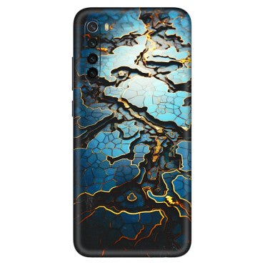 Xiaomi Redmi Phone Skins (All Models) - Blue Gold Abstract - 3D Embossed Finish (L-11) Redmi Note 8