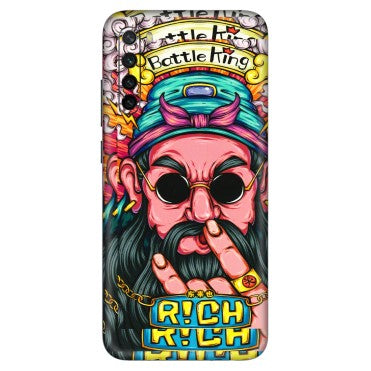 Xiaomi Redmi Phone Skins (All Models) - Battle King Dude Face - 3D Embossed Finish (L-178) Redmi Note 8