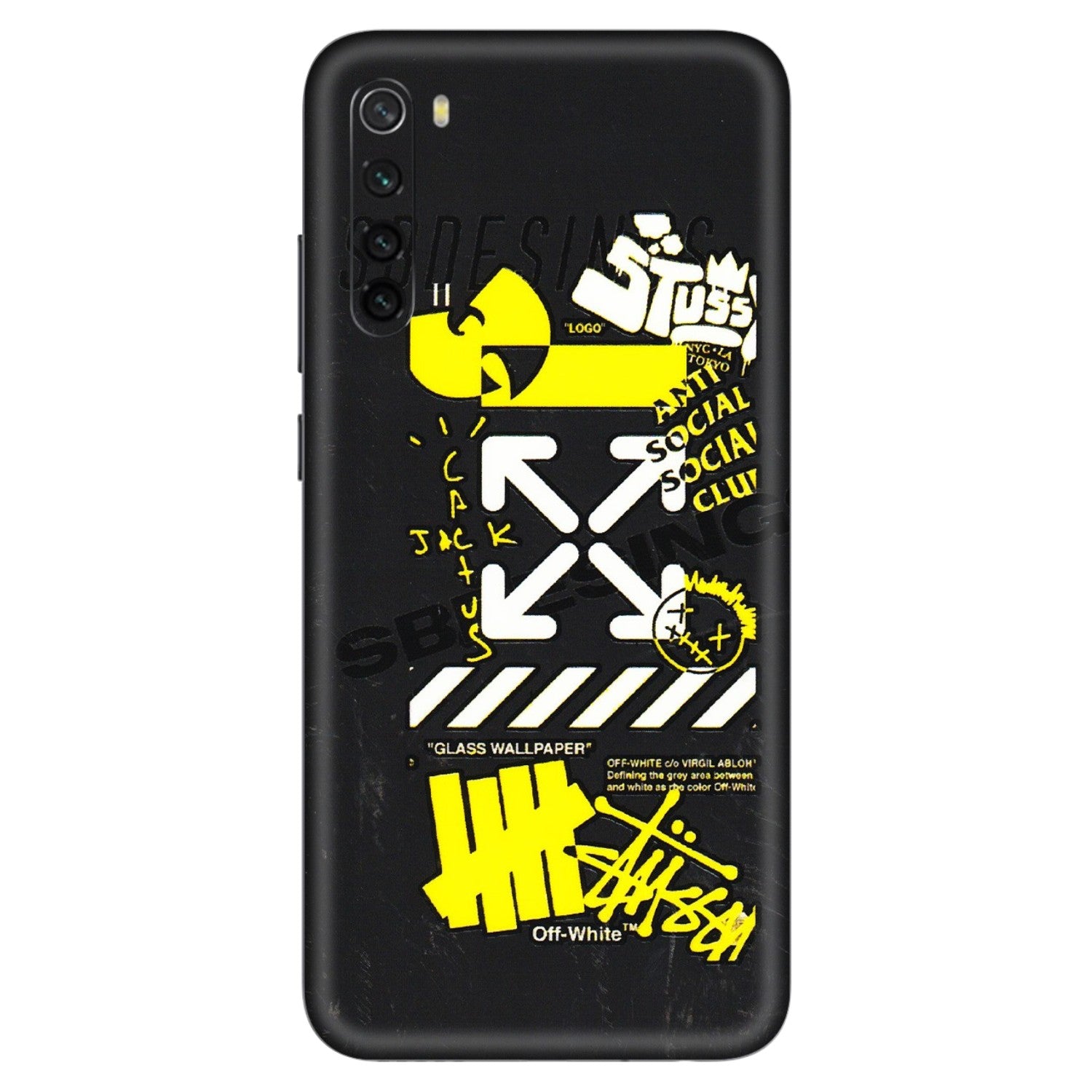 Xiaomi Redmi Phone Skins (All Models) - Anti Social Graffiti - 3D Embossed Finish (L-198) Redmi Note 8