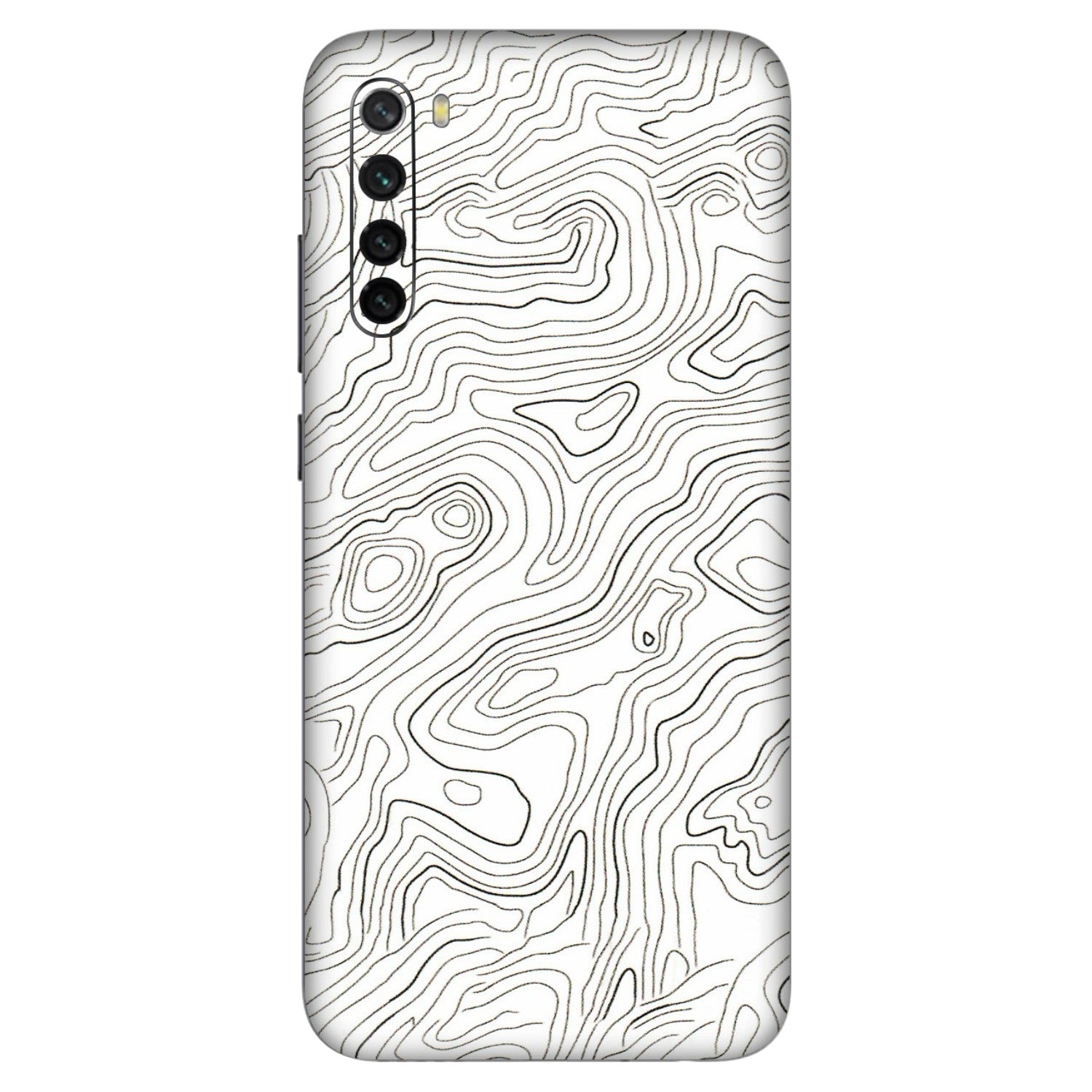 Xiaomi Redmi Phone Skins (All Models) - White Black Swirls - 3D Embossed Finish (L-219) Redmi Note 8