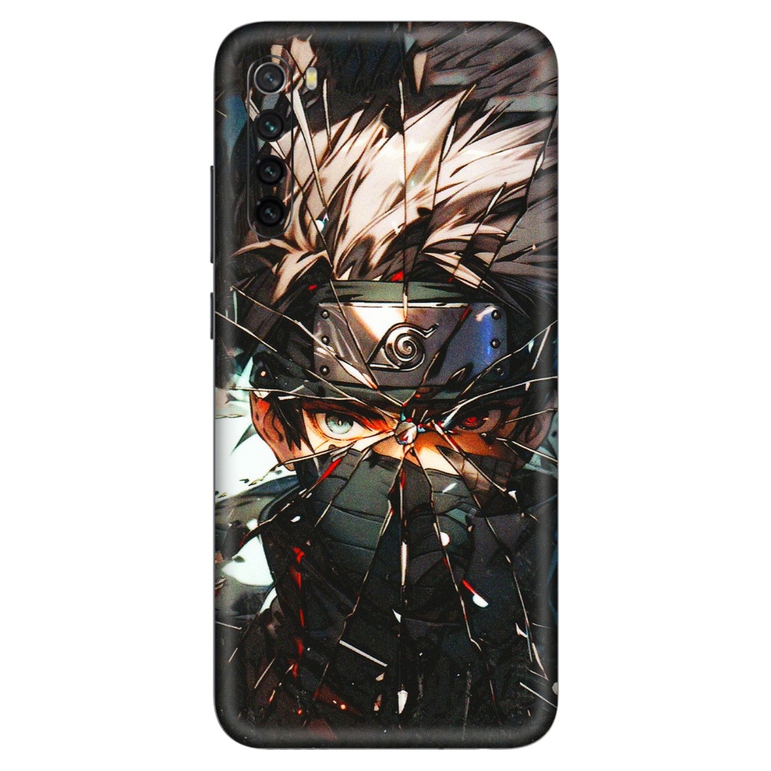 Xiaomi Redmi Phone Skins (All Models) - Kakashi Shattered Glass Effect - 3D Embossed Finish (L-237) Redmi Note 8