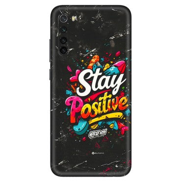 Xiaomi Redmi Phone Skins (All Models) - Stay Positive Black - 3D Embossed Finish (L-31) Redmi Note 8