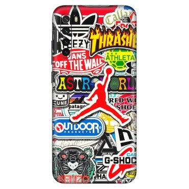 Xiaomi Redmi Phone Skins (All Models) - Multi Brands Sticker Graffiti - 3D Embossed Finish (L-37) Redmi Note 8