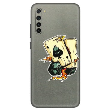 Xiaomi Redmi Phone Skins (All Models) - Grey Cards Of Ace - 3D Embossed Finish (L-77) Redmi Note 8