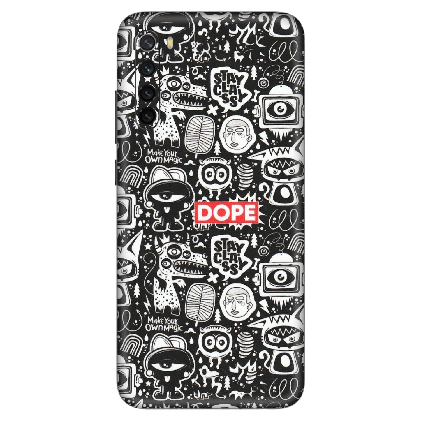 Xiaomi Redmi Phone Skins (All Models) - Dope Stay Classy Black Doodles - Matte Finish (M-126) Redmi Note 8