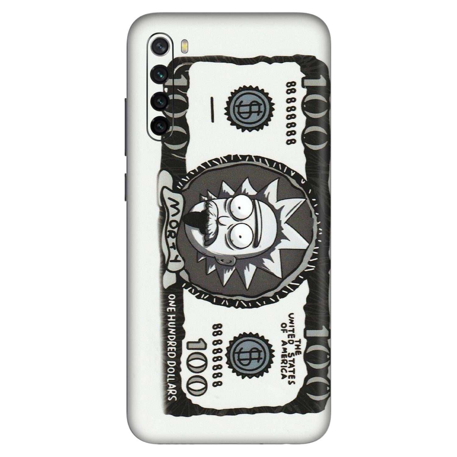 Xiaomi Redmi Phone Skins (All Models) - Rick And Morty Hundred Dollar Anime - Matte Finish (M-161) Redmi Note 8