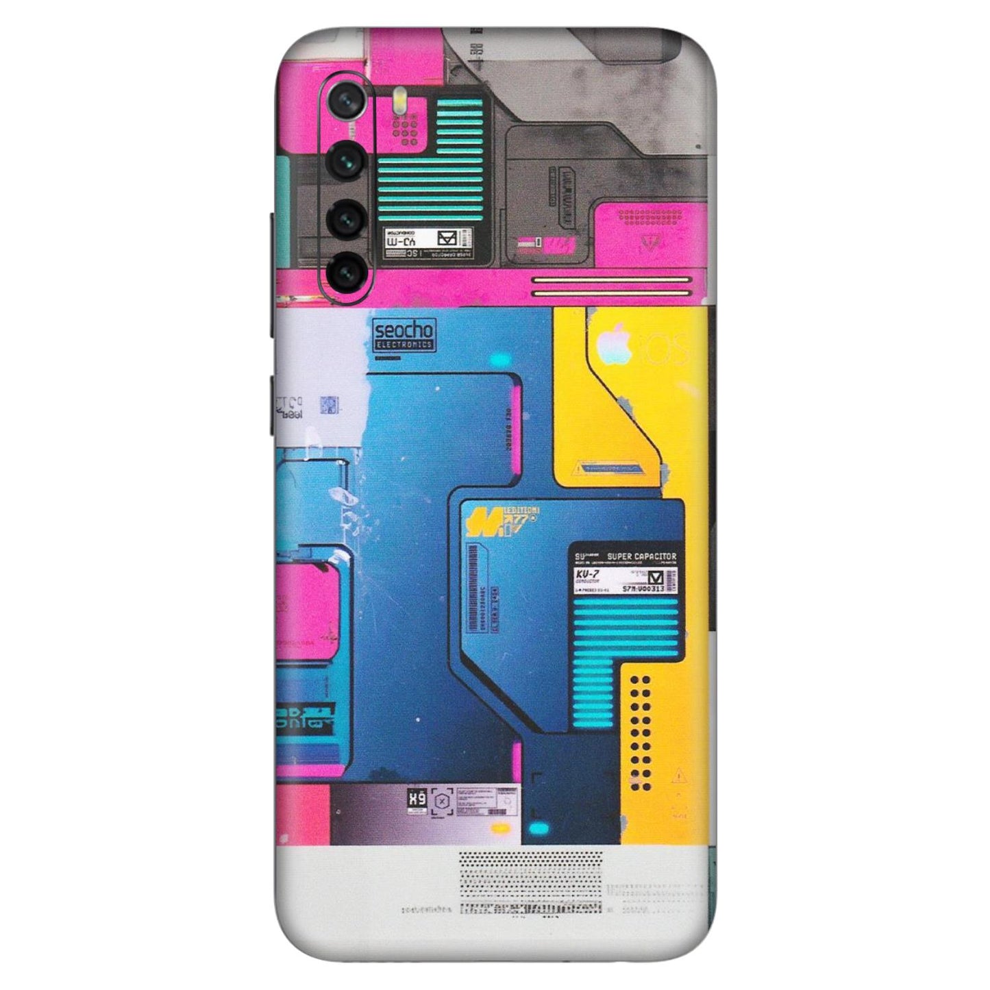 Xiaomi Redmi Phone Skins (All Models) - Colourfull Motherboard Internals - Matte Finish (M-55) Redmi Note 8