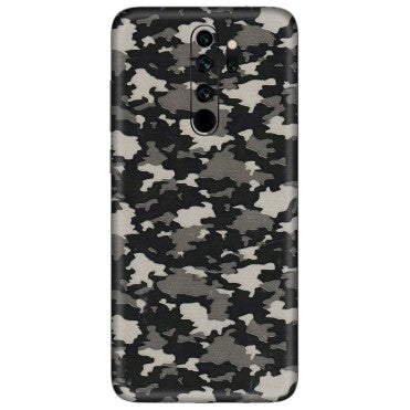 Xiaomi Redmi Phone Skins (All Models) - Black/Grey Camoflaunge - 3D Embossed Finish (L-142) Redmi Note 8 Pro