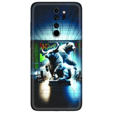 Xiaomi Redmi Phone Skins (All Models) - Stock Market Sensex Bear vs Bulls - 3D Embossed Finish (L-15) Redmi Note 8 Pro